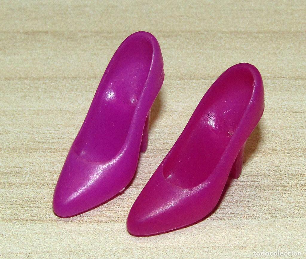 Barbie y Ken: ANTIGUO PAR DE ZAPATOS DE TAC&Oacute;N - ORIGINAL BARBIE CONGOST - ROSAS - A&Ntilde;OS 70/80
