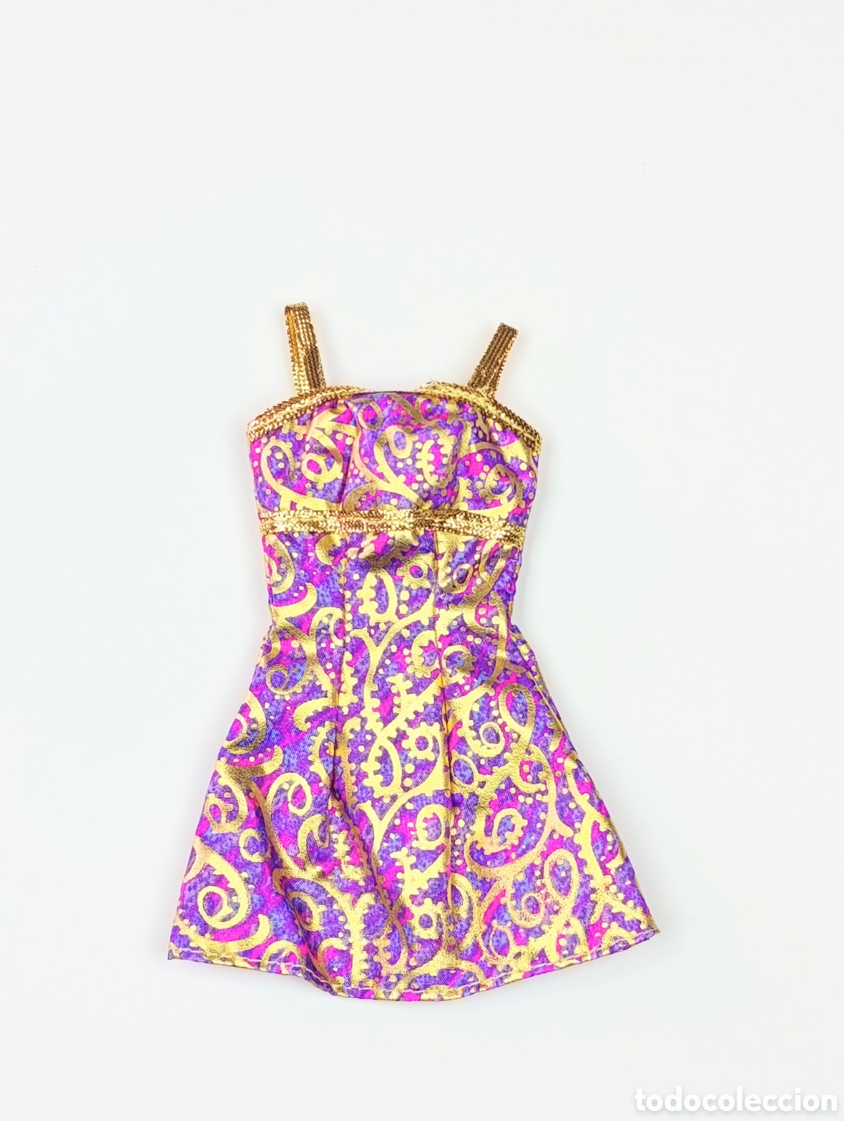 Barbie y Ken: Vestido Barbie fashion pack dorado y morado