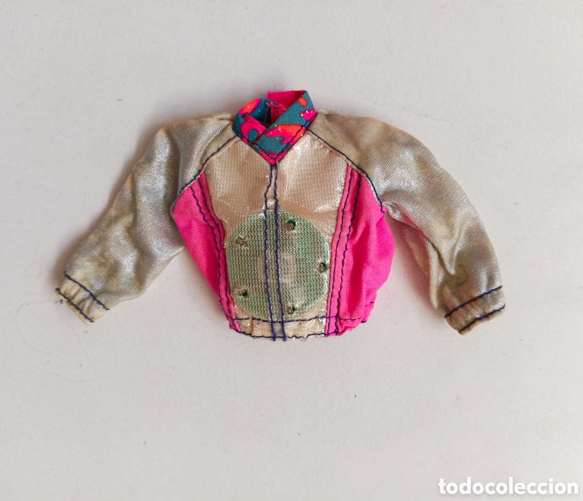 Barbie y Ken: Sindy Ritmo Rock 1995 chaqueta cazadora rosa fucsia defectuosa a&ntilde;os 90 Hasbro disco Barbie