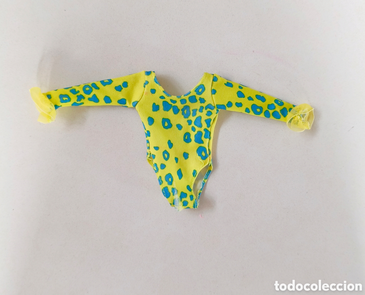 Barbie y Ken: Sindy Surprise Jeans 1993 ropa body animal print amarillo y azul Hasbro Barbie