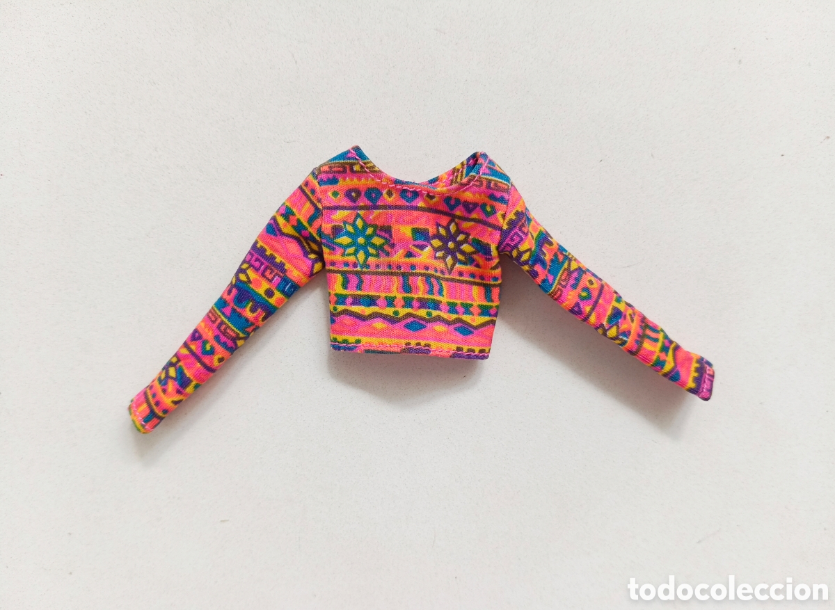 Barbie y Ken: Sindy Crimp And Bead 1994 camiseta manga larga, naranja y rosa Hasbro a&ntilde;os 90 Barbie