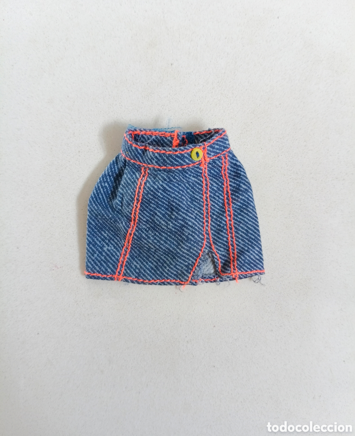 Barbie y Ken: Sindy Disco Jeans Collection 1993 Falda vaquera con costuras en naranja a&ntilde;os 90 Hasbro Barbie