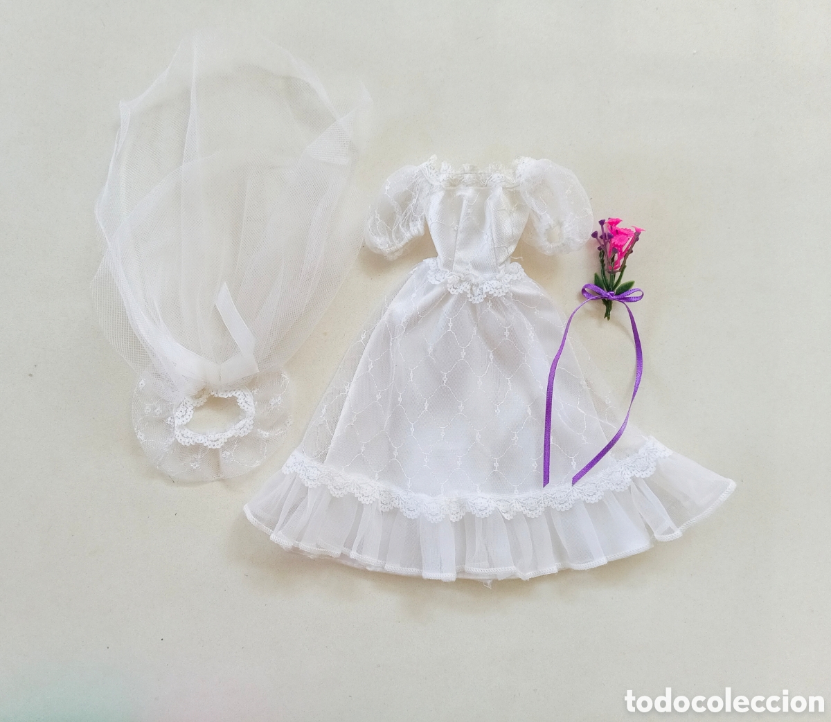 Barbie y Ken: Barbie Wedding party fashion 1984 #7965 conjunto boda velo, ramo de flores, vestido de novia a&ntilde;os 80