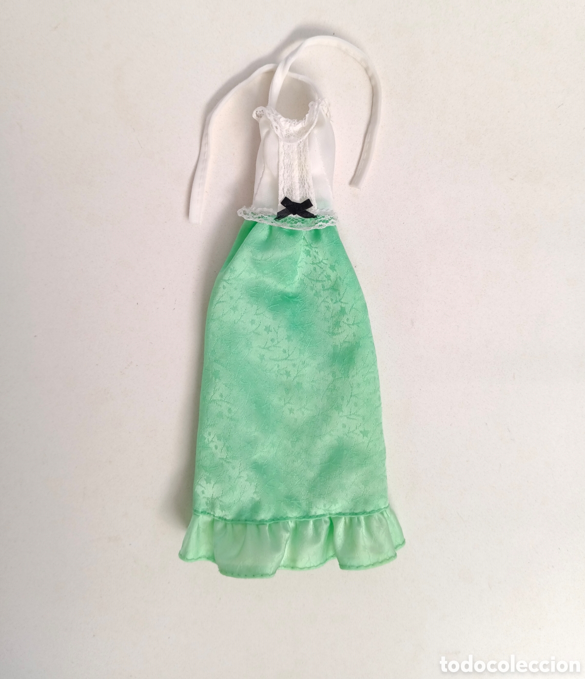 Barbie y Ken: Barbie Best Buy 1977 #9620 vestido vintage verde y blanco con encaje era Superstar a&ntilde;os 70