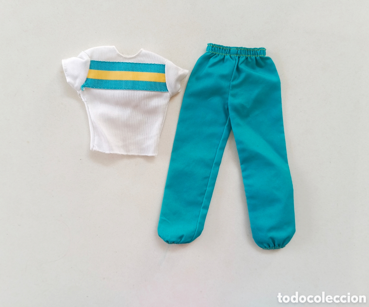 Barbie y Ken: Ken Great Shape 1984 #7318 ropa deporte aerobic pantal&oacute;n ch&aacute;ndal azul camiseta blanca a&ntilde;os 80 barbie