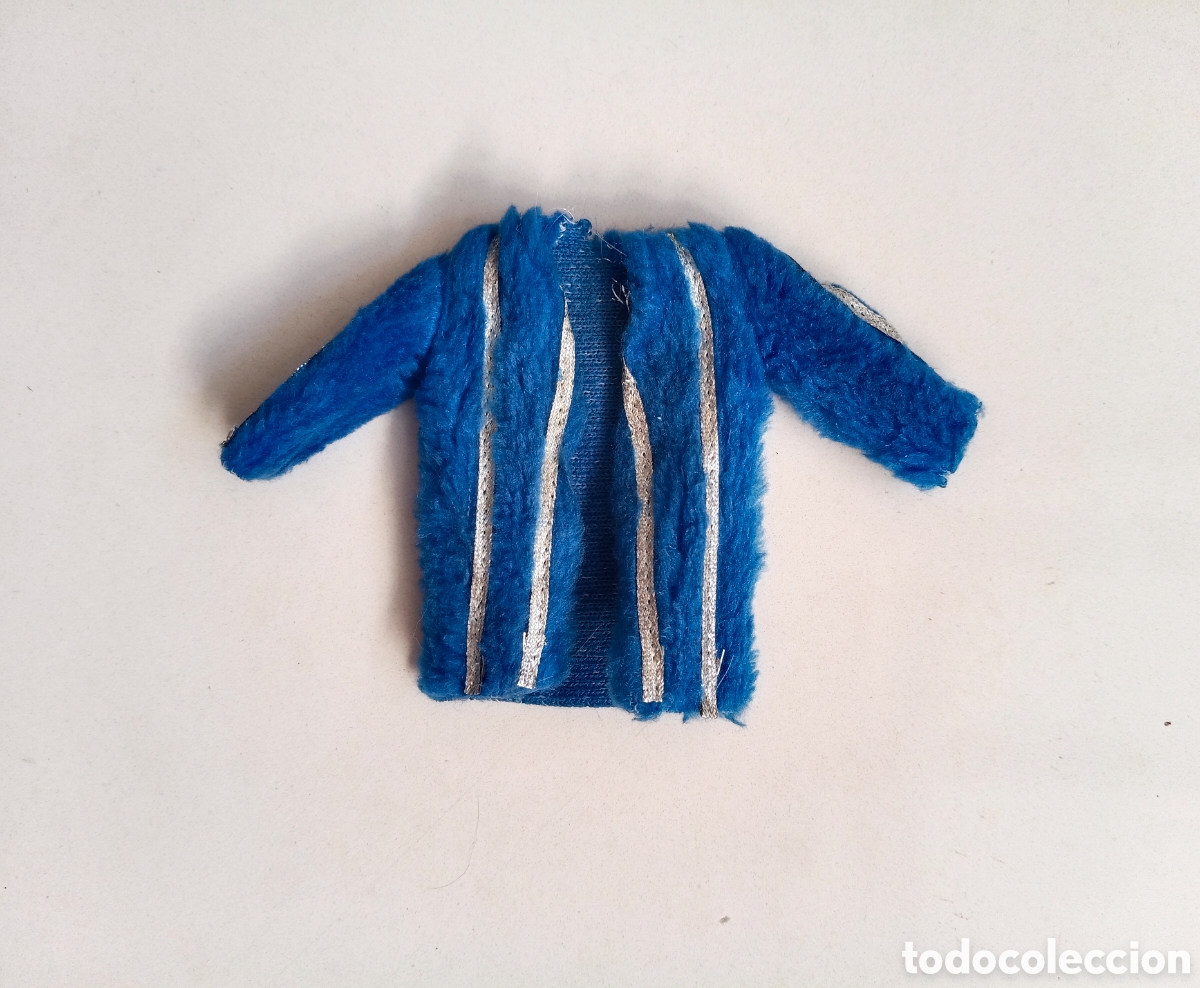 Barbie y Ken: Barbie conjunto Cocktail Congost abrigo azul de pelo plateado y azul Spain a&ntilde;os 80