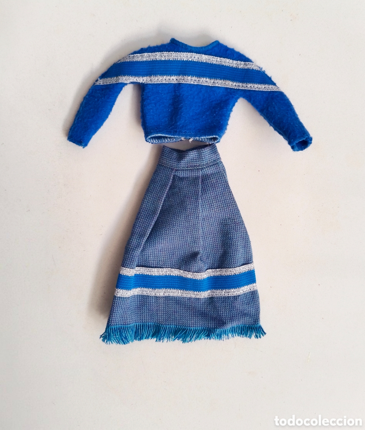 Barbie y Ken: Barbie Moda Joven conjunto Kelly 1986 Spain jersey y falda azul a&ntilde;os 80 Congost