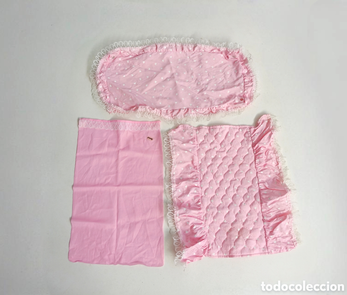 Barbie y Ken: Barbie Dream furniture 1982 cama de Ensue&ntilde;o techo dosel, colcha rosa con corazones y sabana a&ntilde;os 80
