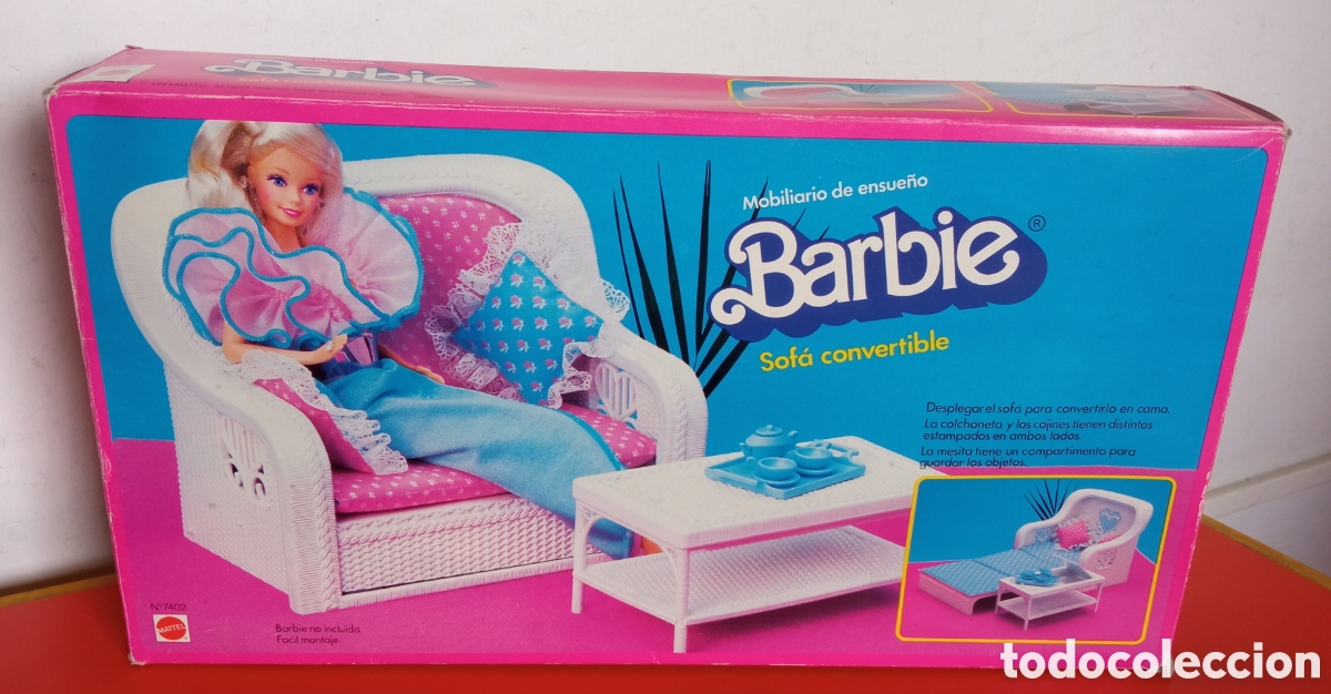 Barbie y Ken: SOF&Aacute; CONVERTIBLE MOBILIARIO ENSUE&Ntilde;O BARBIE.MATTEL 1984.NUEVO EN CAJA.