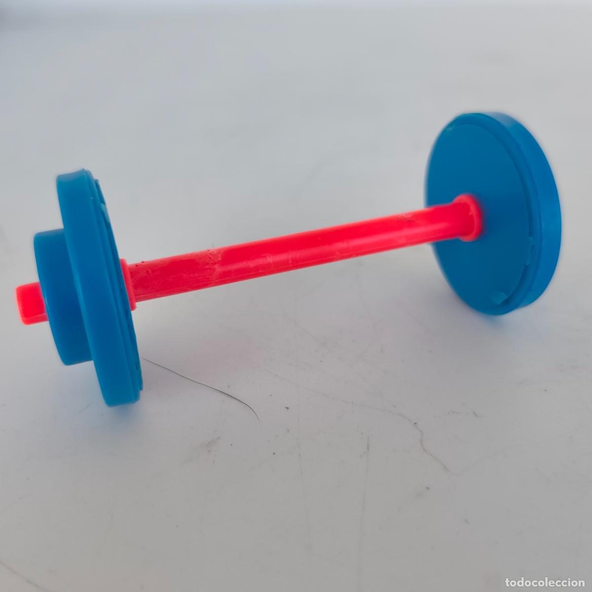 Barbie y Ken: Barbie Vintage Mattel &ndash; Barra de Pesas con Discos Azules &ndash; Accesorio Gimnasio