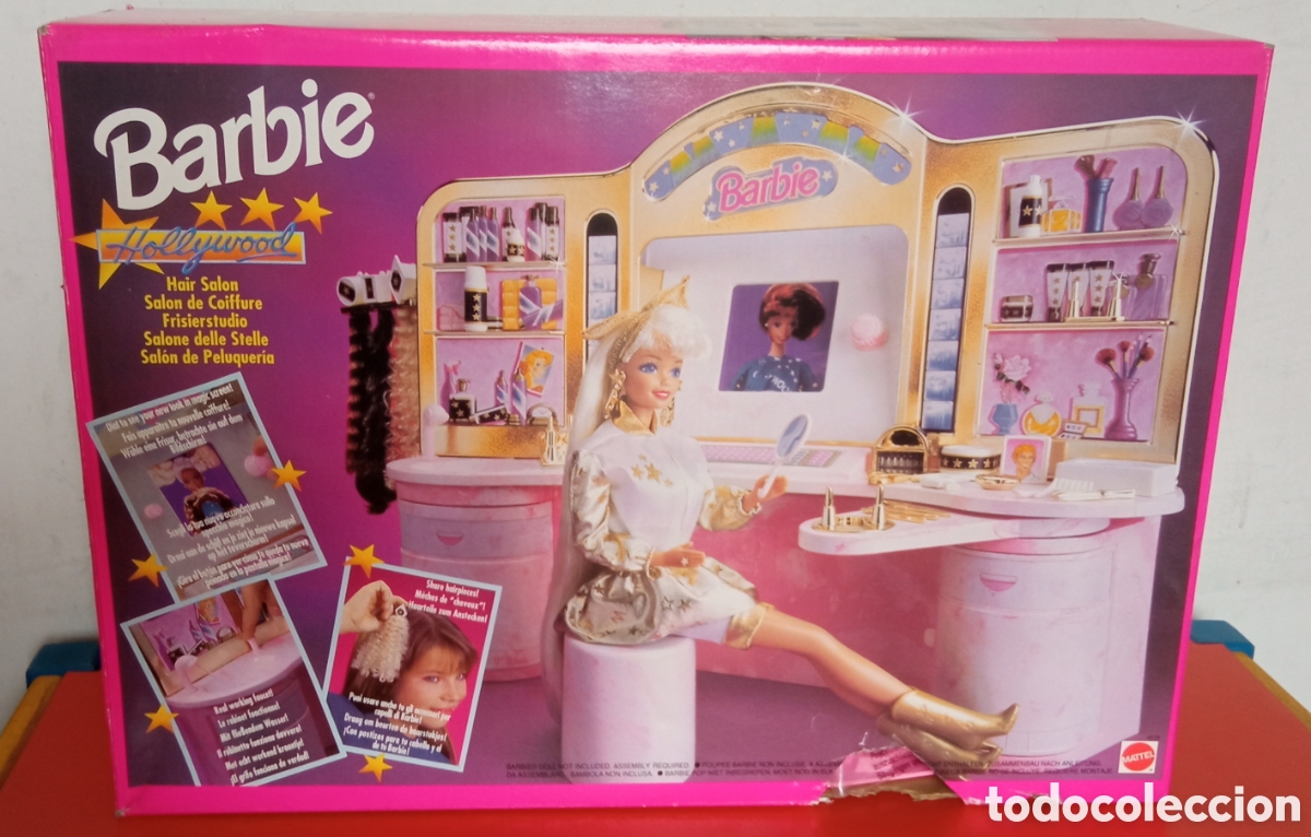 Barbie y Ken: SAL&Oacute;N DE PELUQUER&Iacute;A BARBIE HOLLYWOOD.MATTEL 1992.SIN USO,EN CAJA.INCOMPLETO.