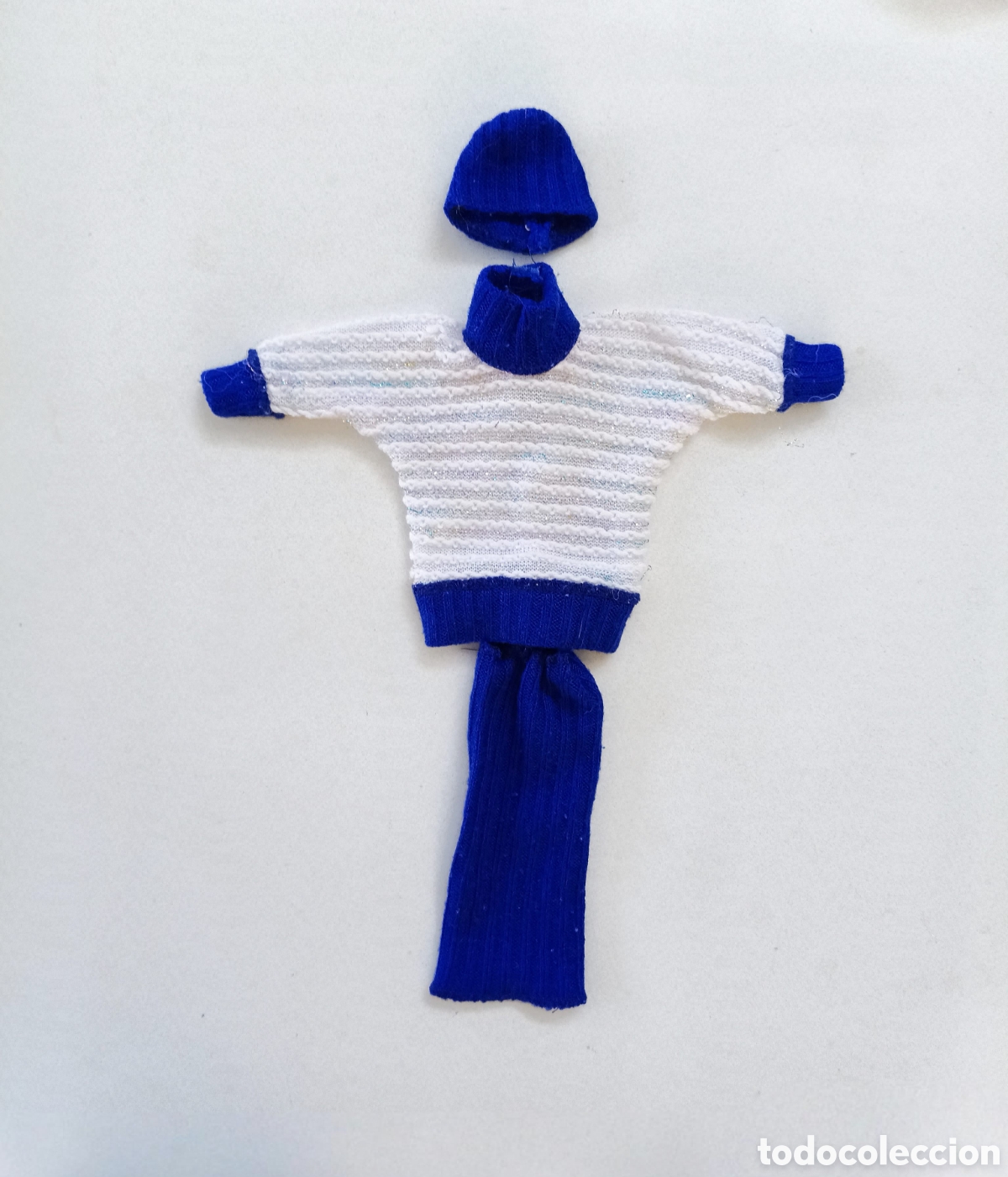 Barbie y Ken: Barbie Beverly Hills Fashion 1987 #3298&nbsp;jersey azul y blanco, falda y gorro a&ntilde;os 80