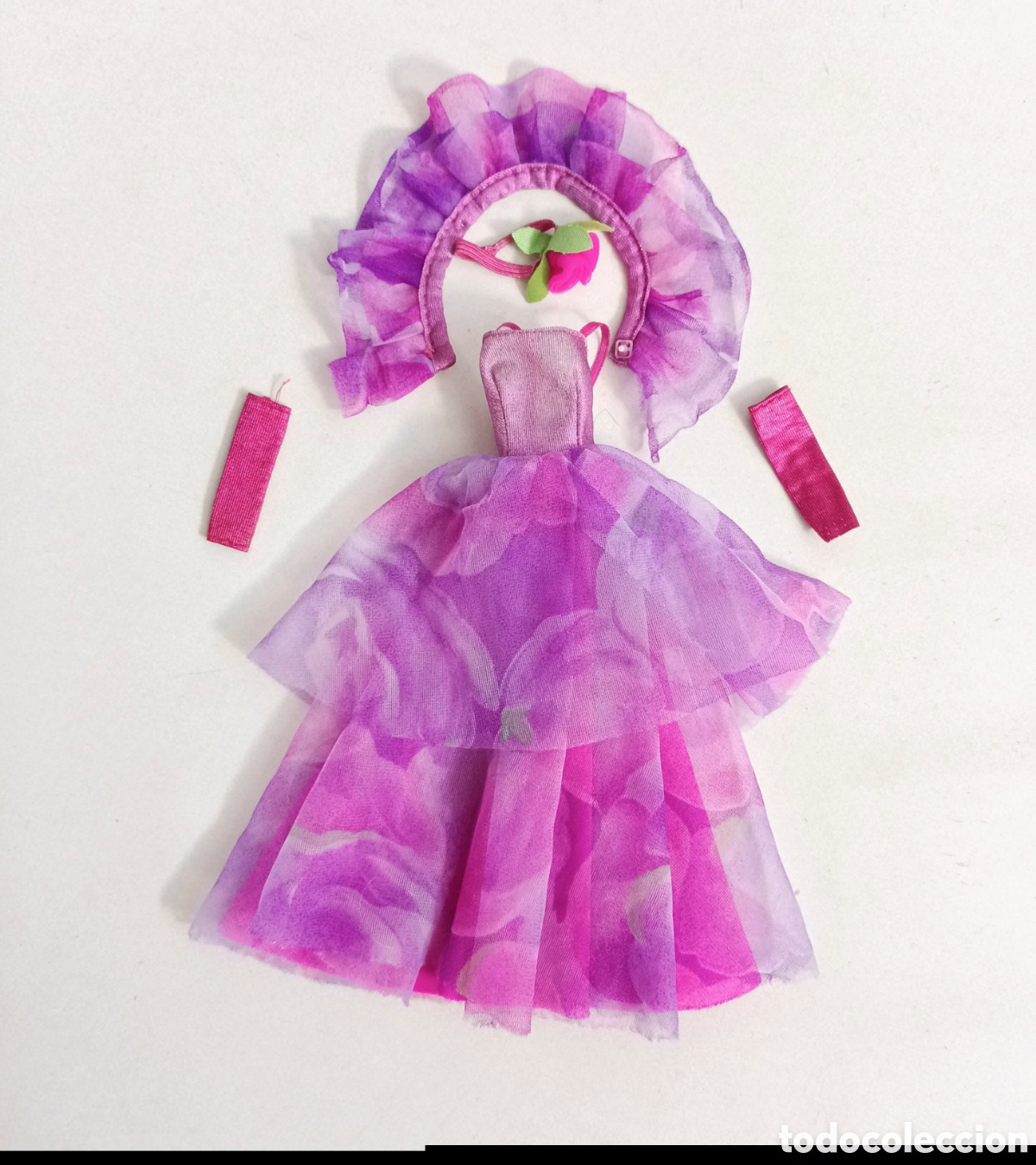 Barbie y Ken: Barbie Private Collection 1989 #4962 vestido fiesta, diadema, mangas y chal morado, fucsia a&ntilde;os 80