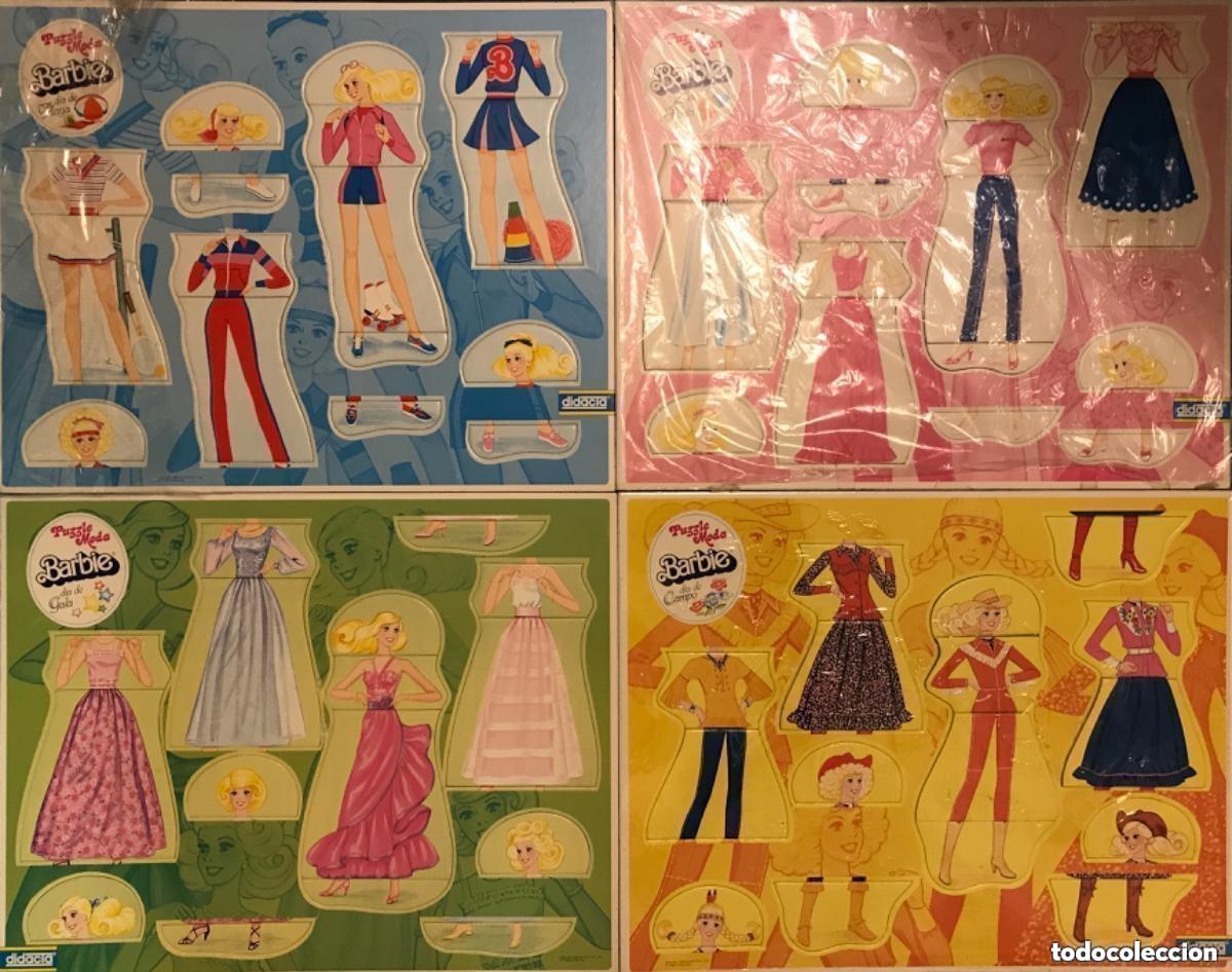 Barbie y Ken: Puzzles Barbie moda vintage muy dif&iacute;ciles- Dia de playa -Dia de fiesta -Dia de gala -Dia de campo