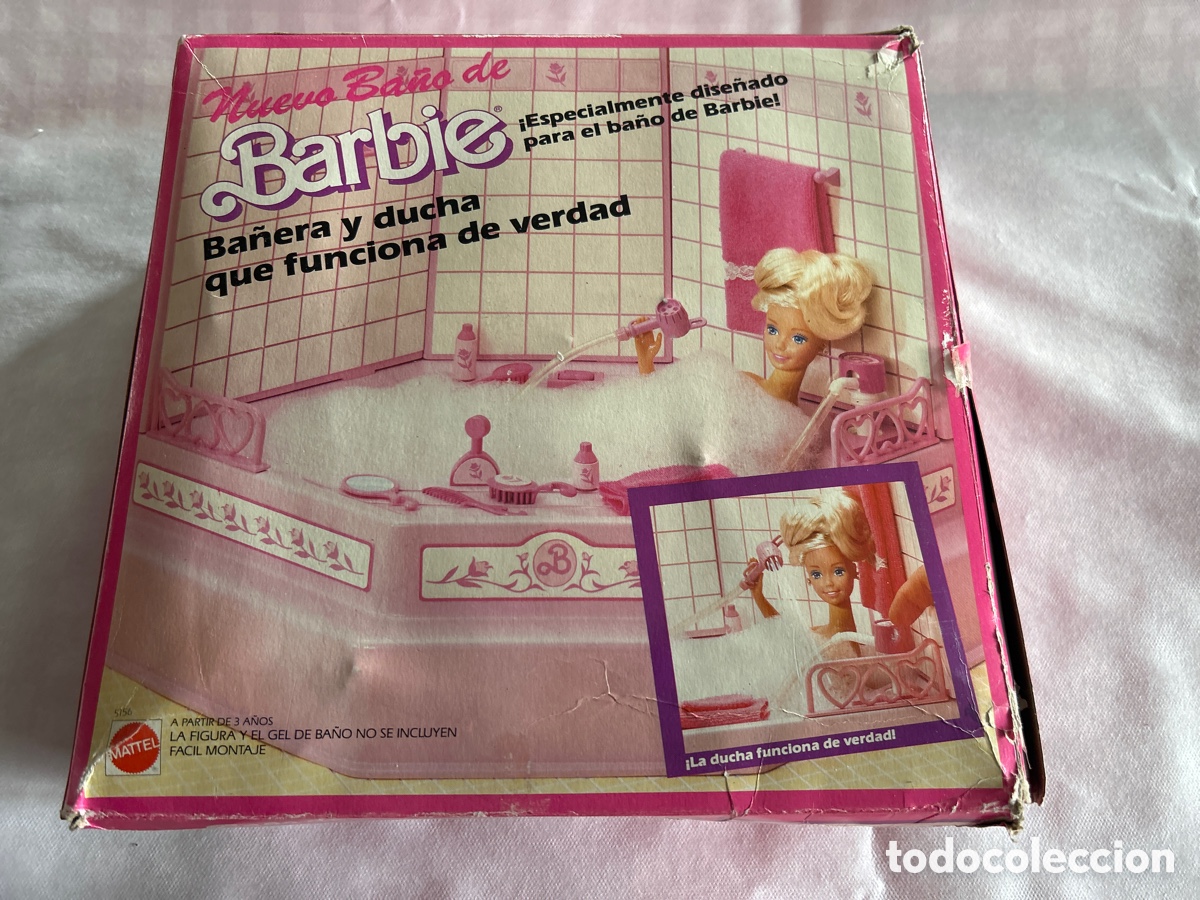 Barbie y Ken: Preciosa Ba&ntilde;era y Ducha de Barbie en Caja.Mattel