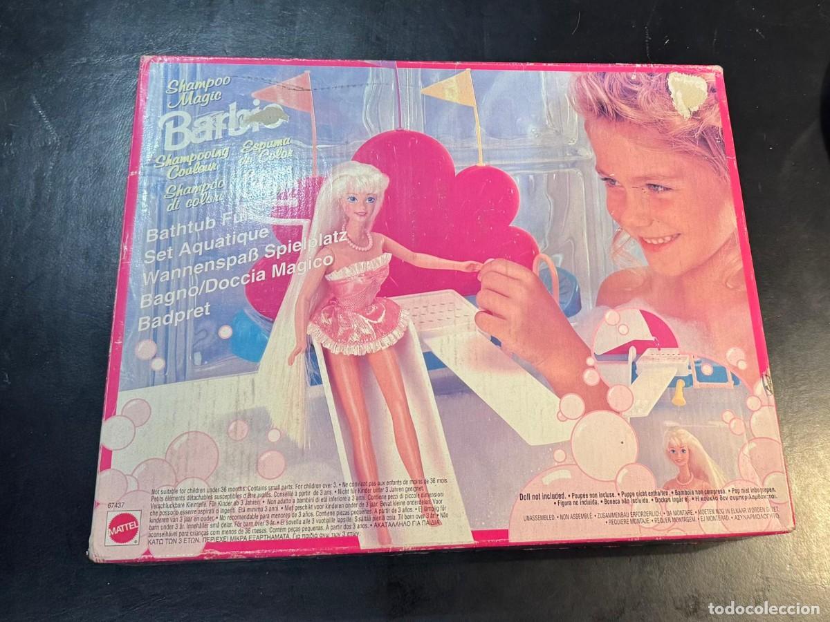 Barbie y Ken: Barbie Shampoo Magic Bathtub Fun 67437 Mattel 1994 Vintage 90s. Ba&ntilde;era Tobogan Corazon Espuma de Col