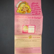 Barbie y Ken: DESPLEGABLE DEL CLUB DE BARBIE CARNET MUÑECA. Lote 276012908