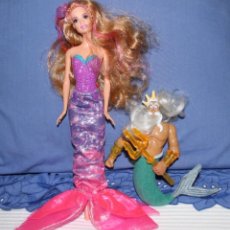 Barbie y Ken: SIRENITA DE MATTEL 2005 Y REY MARCADO DISNEY MATTEL 2000. Lote 287119968