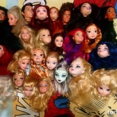 Barbie y Ken: LOTE VARIADO DE 25 CABEZAS CON DEFECTOS DE BARBIE,KEN,MONSTER HIGH, EVER AFTER HIGH, DISNEY.... Lote 349481949