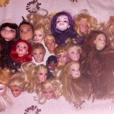 Barbie y Ken: LOTE VARIADO DE 20 CABEZAS CON DEFECTOS DE BARBIE, KEN, EVER AFTER HIGH, DISNEY, DESCENDIENTES.... Lote 349482049