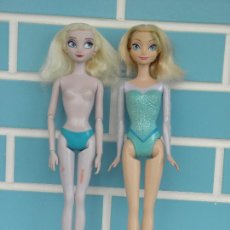Barbie y Ken: LOTE DE DOS MUÑECAS ELSA DE FROZEN CON EL PELO CORTADO, DE DISNEY STORE Y DE MATTEL. Lote 381019094
