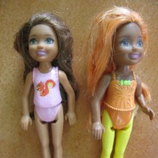Barbie y Ken: 2 MUÑECA CHELSEA DE COLECCION NEGRA Y MULATA BARBIE MATTEL MARCADA EN LA ESPALDA Y NUCA