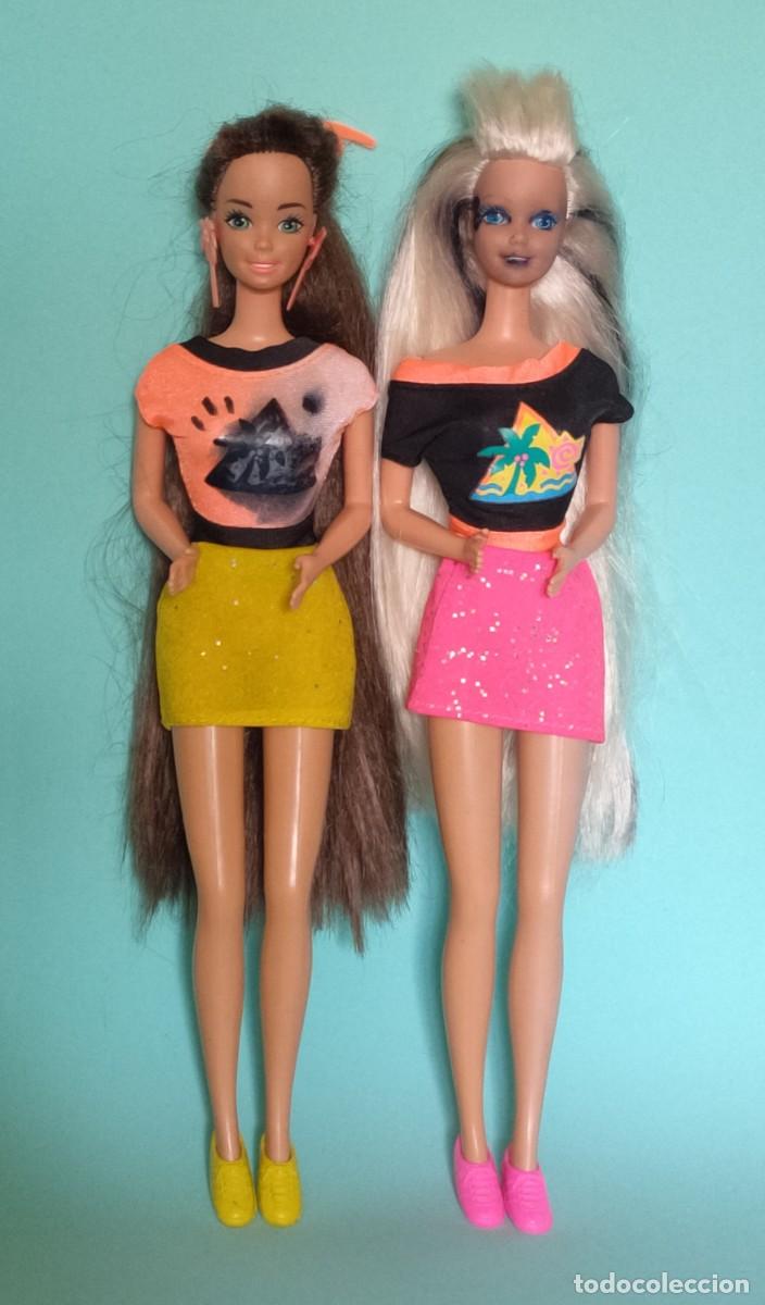 LOTE BARBIE GLITTER HAIR RUBIA Y MORENA - ORIGINAL MATTEL AÑOS 90 -