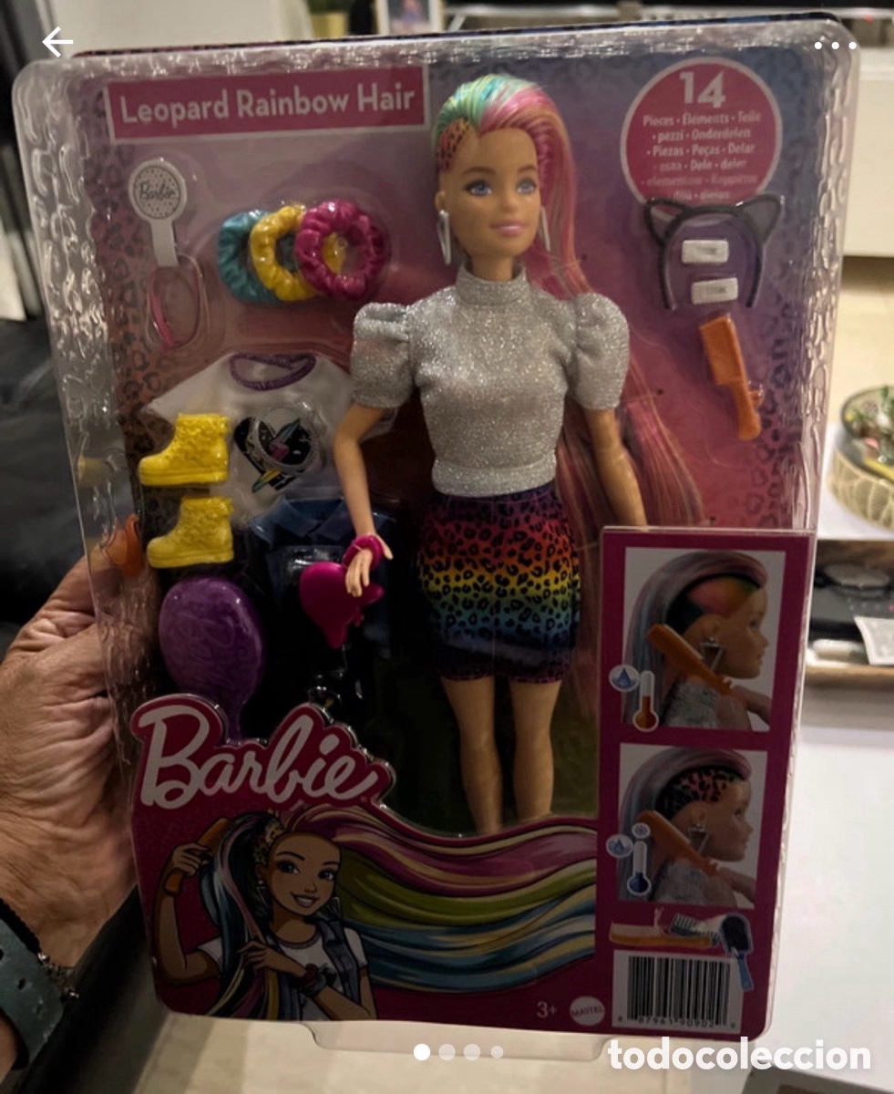 Barbie y Ken: Mu&ntilde;eca Barbie Leopard Rainbow Hait&iacute; - Foto 1