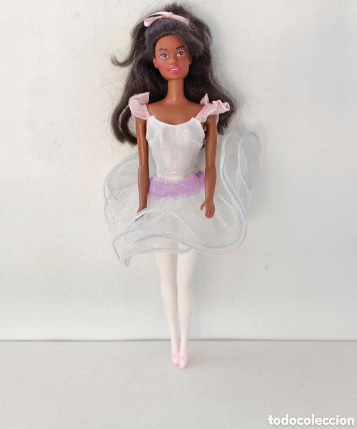 Barbie y Ken: Barbie My First AA easy to dress 1990 bailarina negrita morena, tut&uacute; morado a&ntilde;os 90 ballet Christie