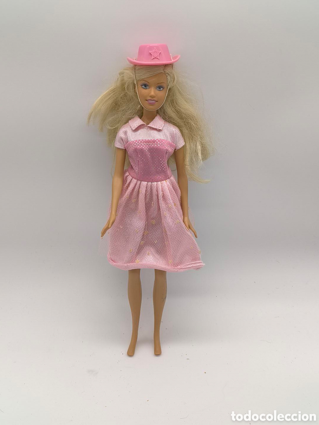 Barbie y Ken: Barbie vaquera 2005 Mattel vestido rosa con sombrero original