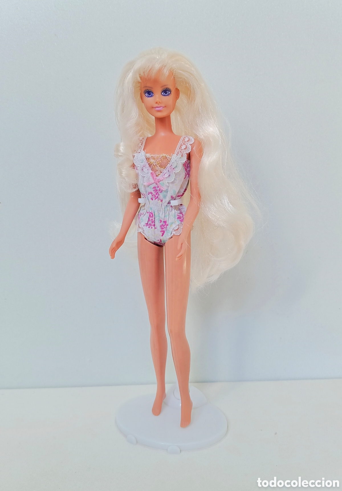 Barbie y Ken: Sindy Dreamtime 1991 con body blanco y estampado flores Hasbro dream pijama lencer&iacute;a a&ntilde;os 90 Barbie