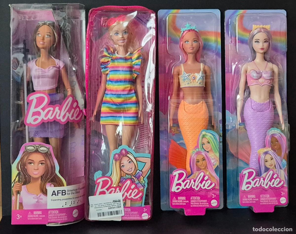 Barbie y Ken: LOTE 4 MU&Ntilde;ECAS BARBIE NUEVAS EN BLISTER SIN USO,