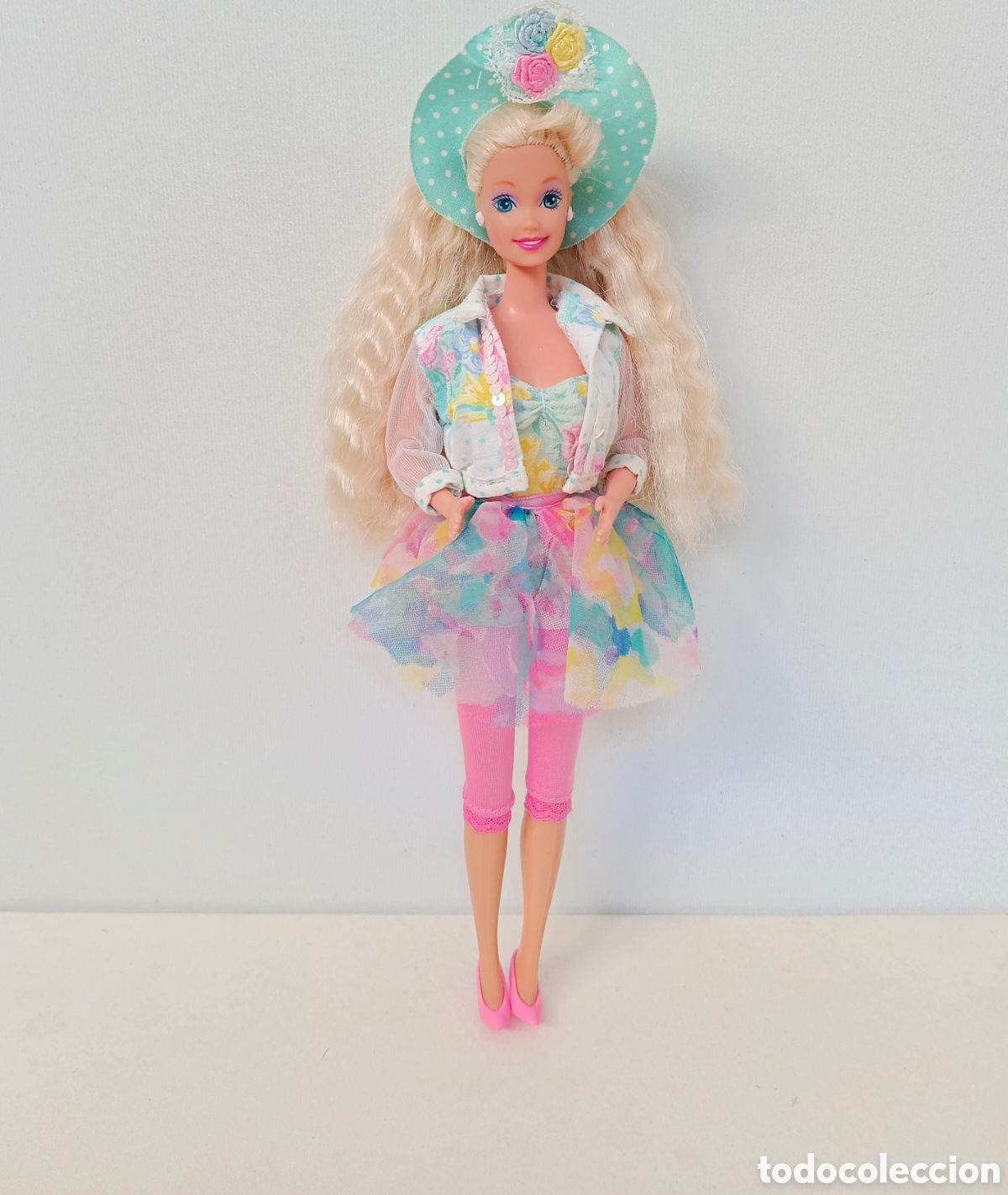 Barbie y Ken: Barbie Teen Talk 1992 conjunto rosa y turquesa a&ntilde;os 90