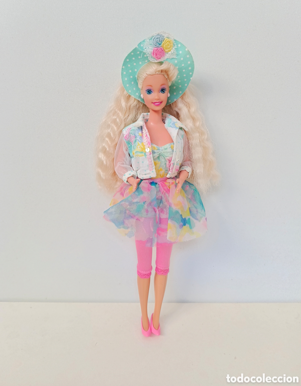 Barbie y Ken: Barbie Teen Talk 1992 conjunto rosa y turquesa a&ntilde;os 90