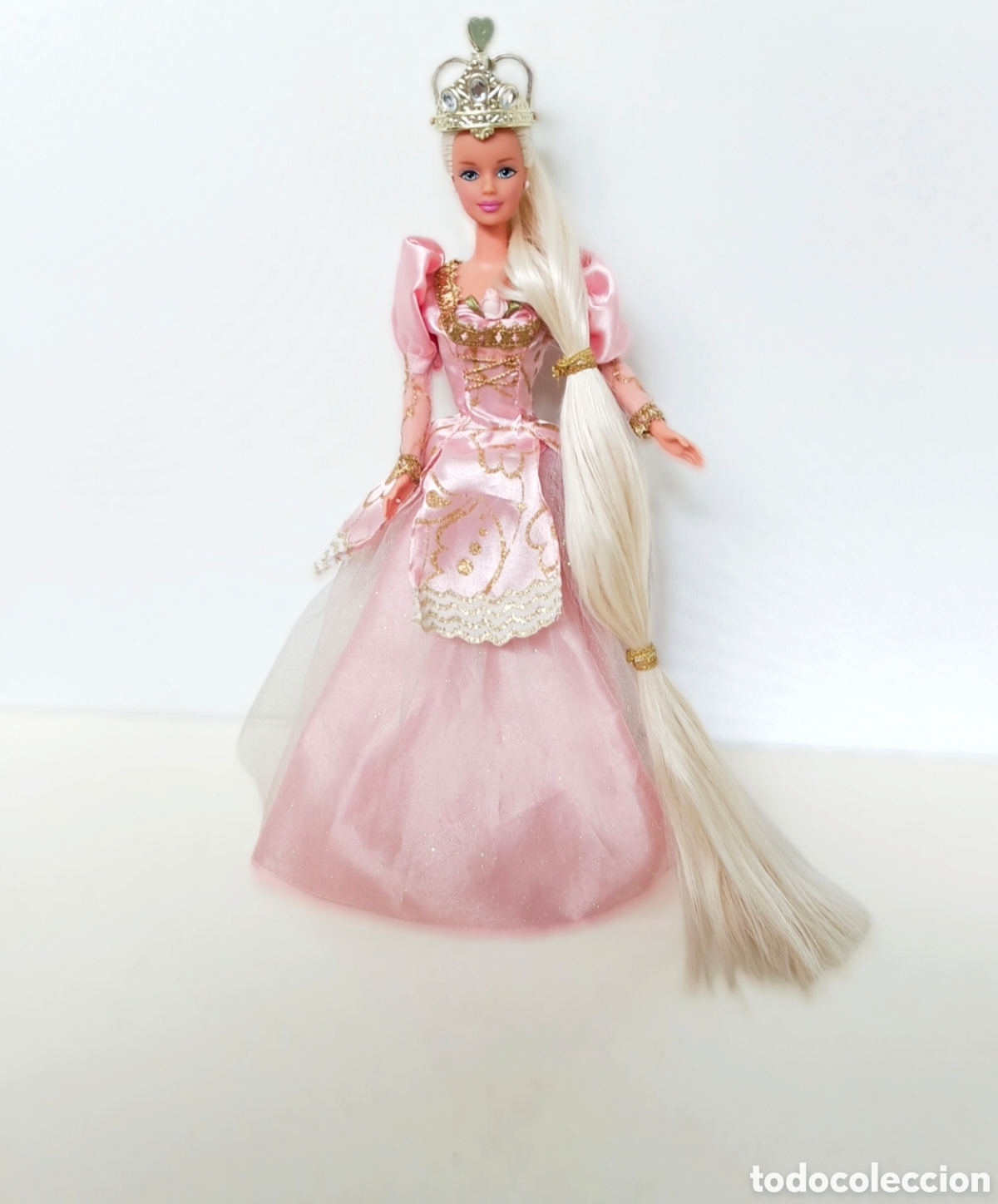Barbie y Ken: &nbsp;Barbie Rapunzel 1997 con vestido rosa de princesa a&ntilde;os 90