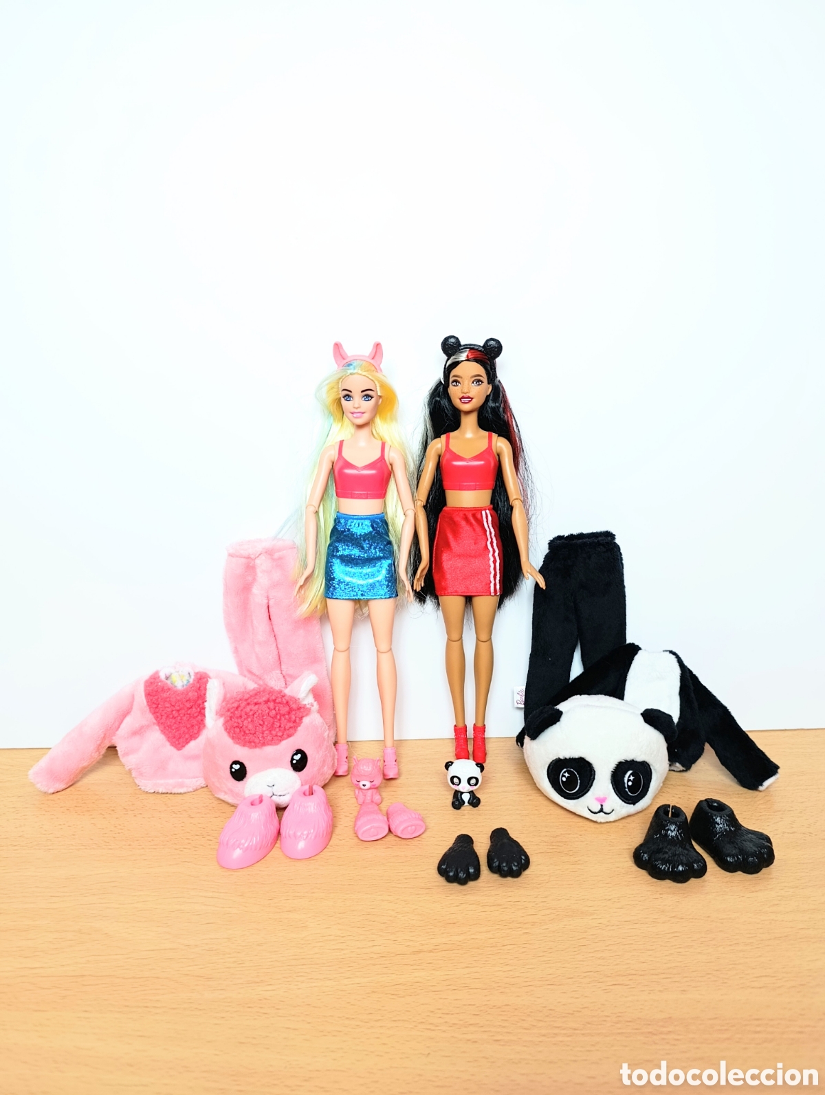 Barbie y Ken: Lote Mu&ntilde;ecas barbie Cutie Reveal Panda y llama