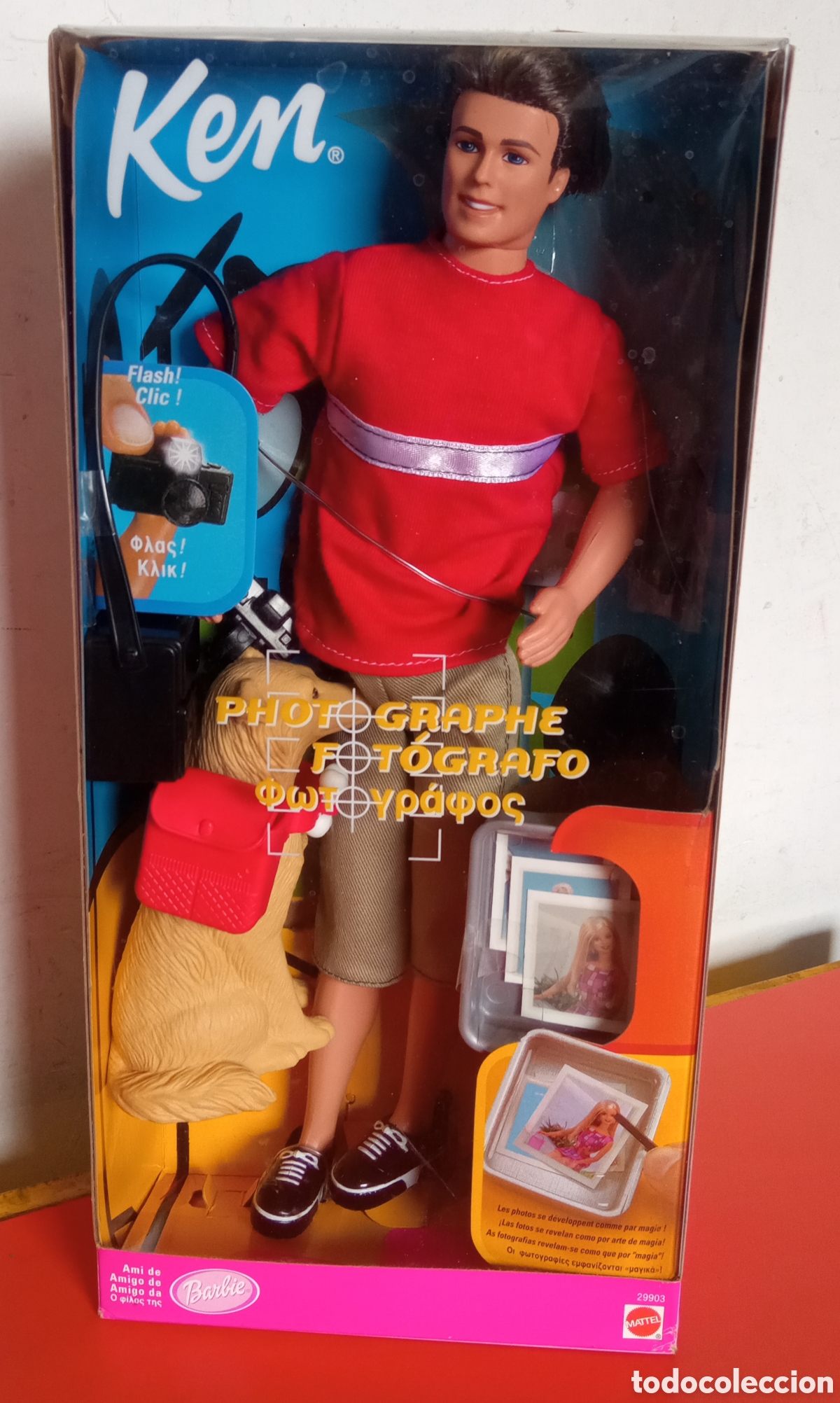 Barbie y Ken: MU&Ntilde;ECO KEN FOT&Oacute;GRAFO.MATTEL 2000.SIN USO,EN CAJA.ROTO.