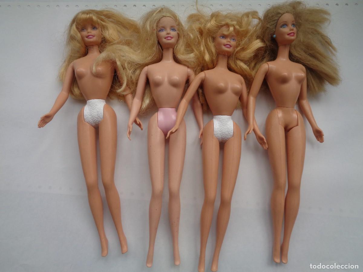 Barbie y Ken: LOTE DE 4 MU&Ntilde;ECAS BARBIE RUBIAS DE MATTEL