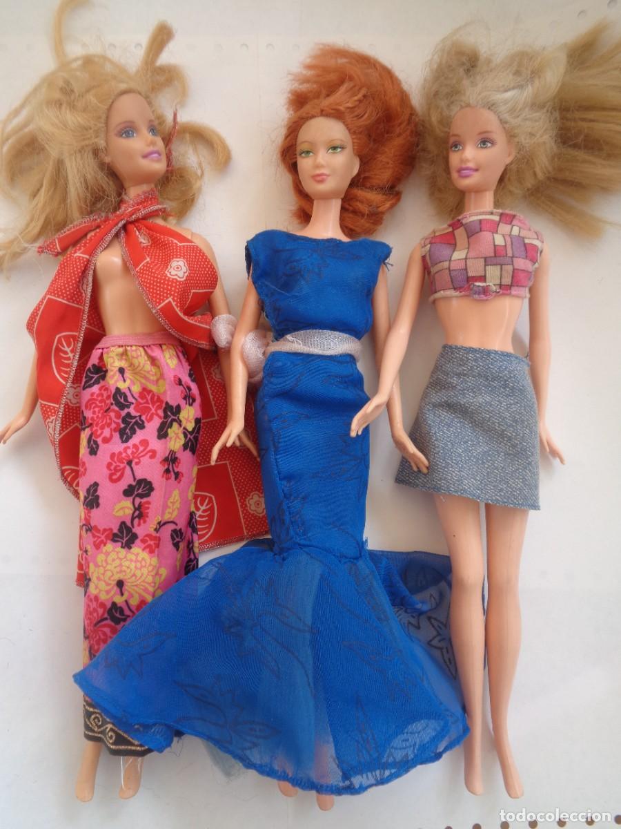 Barbie y Ken: LOTE DE 3 MU&Ntilde;ECAS BARBIE DE MATTEL , VESTIDAS
