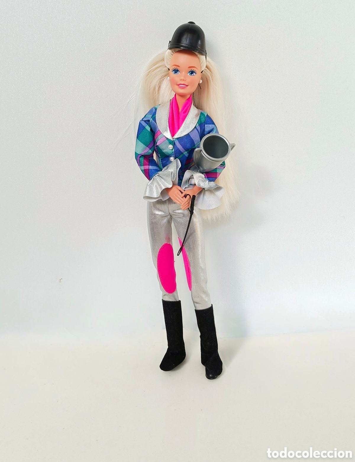 Barbie y Ken: Barbie Horse Riding 1994 #12456 con accesorios a&ntilde;os 90 amazona, chaqueta azul pantal&oacute;n plateado
