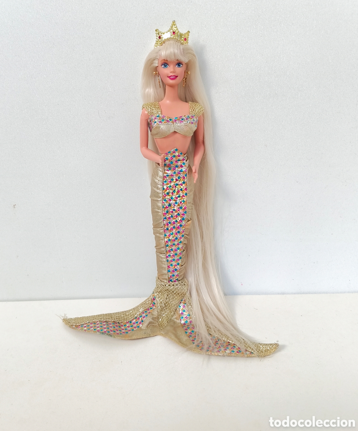 Barbie y Ken: Barbie Jewel hair Mermaid 1995 sirena dorada a&ntilde;os 90