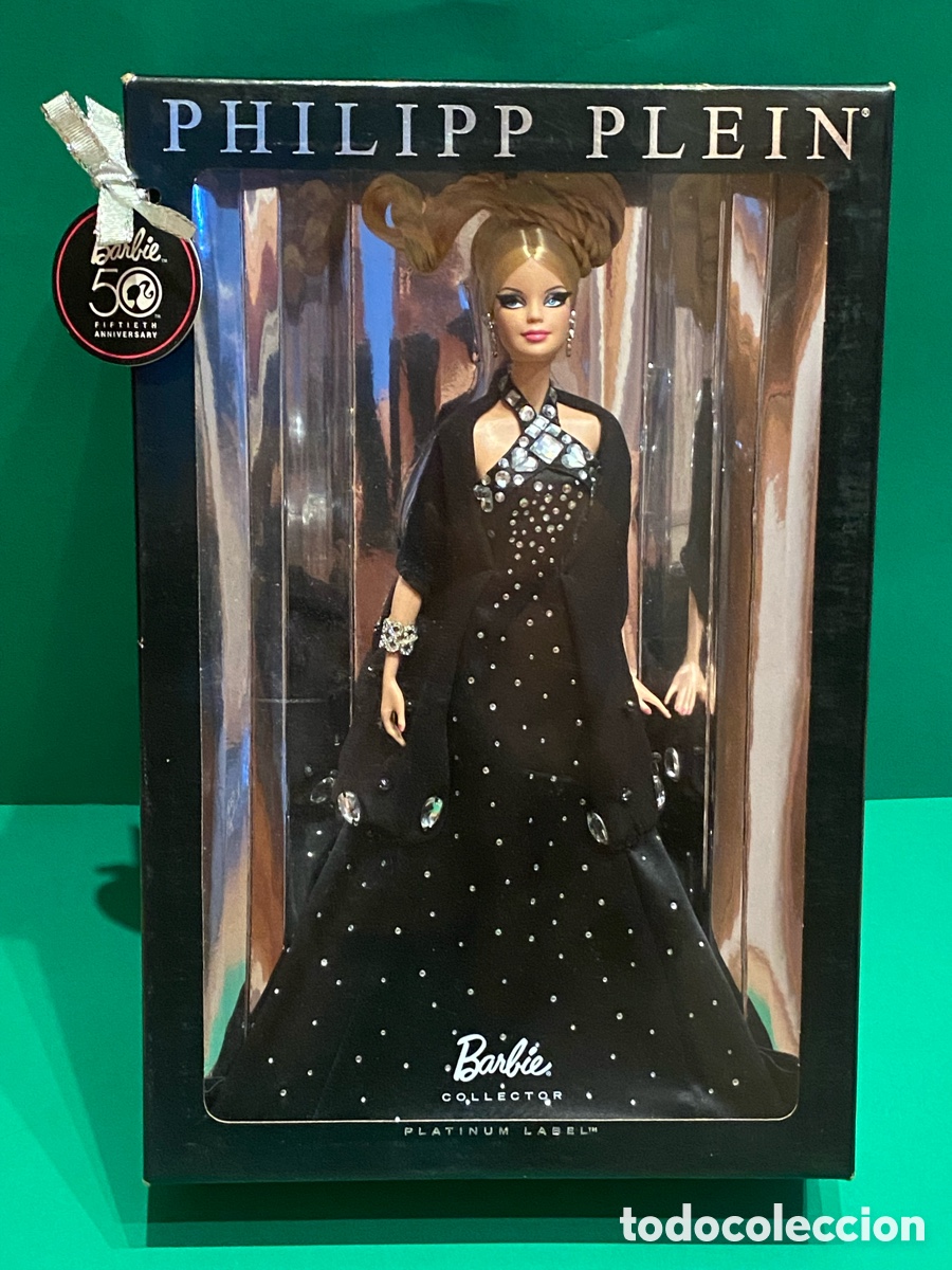 Barbie y Ken: Barbie Philipp Plein Mu&ntilde;eca Etiqueta Platino 50 Aniversario Swarovski 2009 N6601