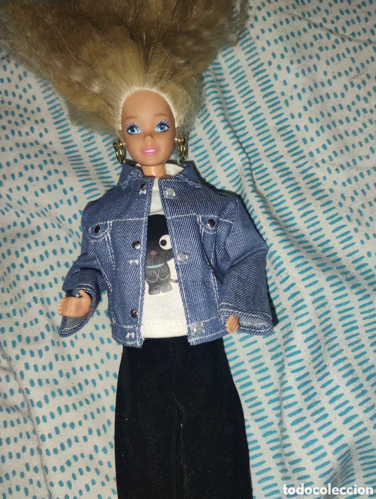 Barbie y Ken: &diams;Mu&ntilde;eca Barbie Parlante Teen Talk 1992 (Voz en Espa&ntilde;ol) + Chaqueta Vaquera Ken Fashion Avenue 1996