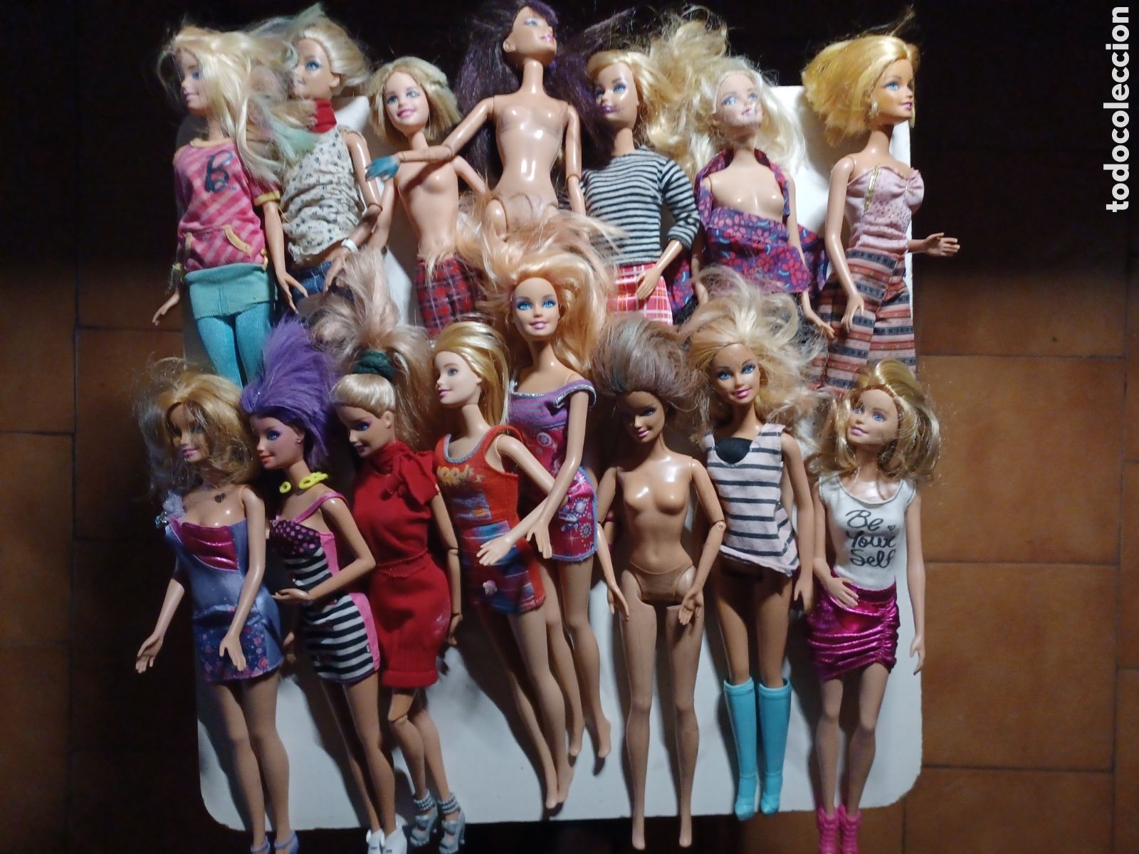 Barbie y Ken: Lote de 15 barbies en diferentes estados