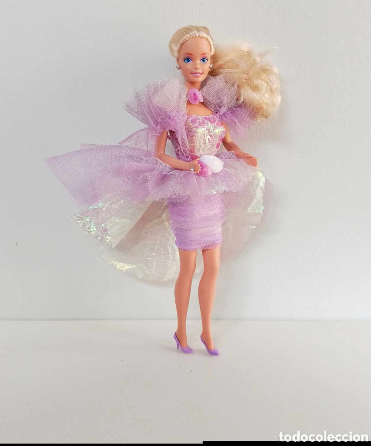Barbie y Ken: Barbie Garden Party 1988 con vestido lila morado a&ntilde;os 80