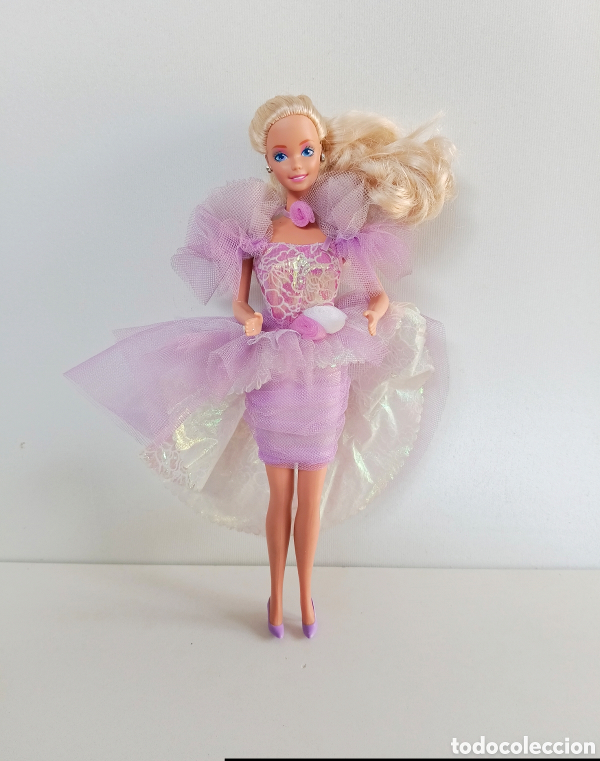 Barbie y Ken: Barbie Garden Party 1988 con vestido lila morado a&ntilde;os 80