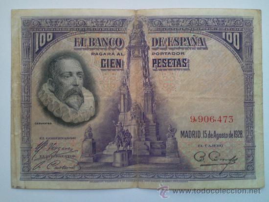 Billetes con errores: 100 PESETAS DE 1928 N&Uacute;MERO ALTO - Foto 1