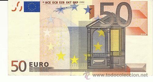 Billetes con errores: BILLETE DE 50 EUROS SIN HOLOGRAMA - Foto 1
