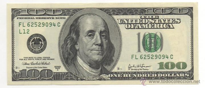 Billetes con errores: ESTADOS UNIDOS 100 USD D&Oacute;LARES 2003A. EEUU USA - Foto 1