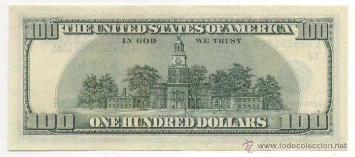 Billetes con errores: ESTADOS UNIDOS 100 USD D&Oacute;LARES 2003A. EEUU USA - Foto 2